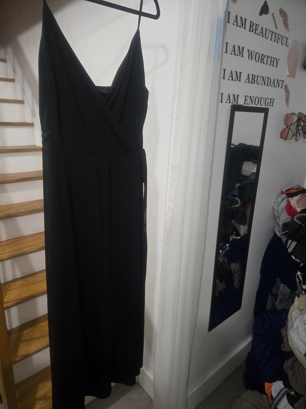 Trac Black Strapless Wrap Maxi Dress